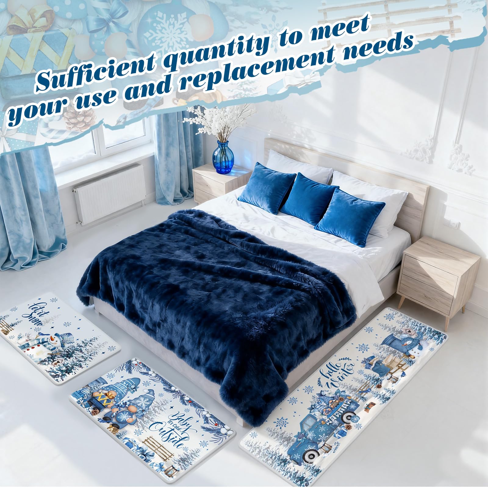 Drydiet winter kitchen rug waterproof backing stays in place on slick floors.