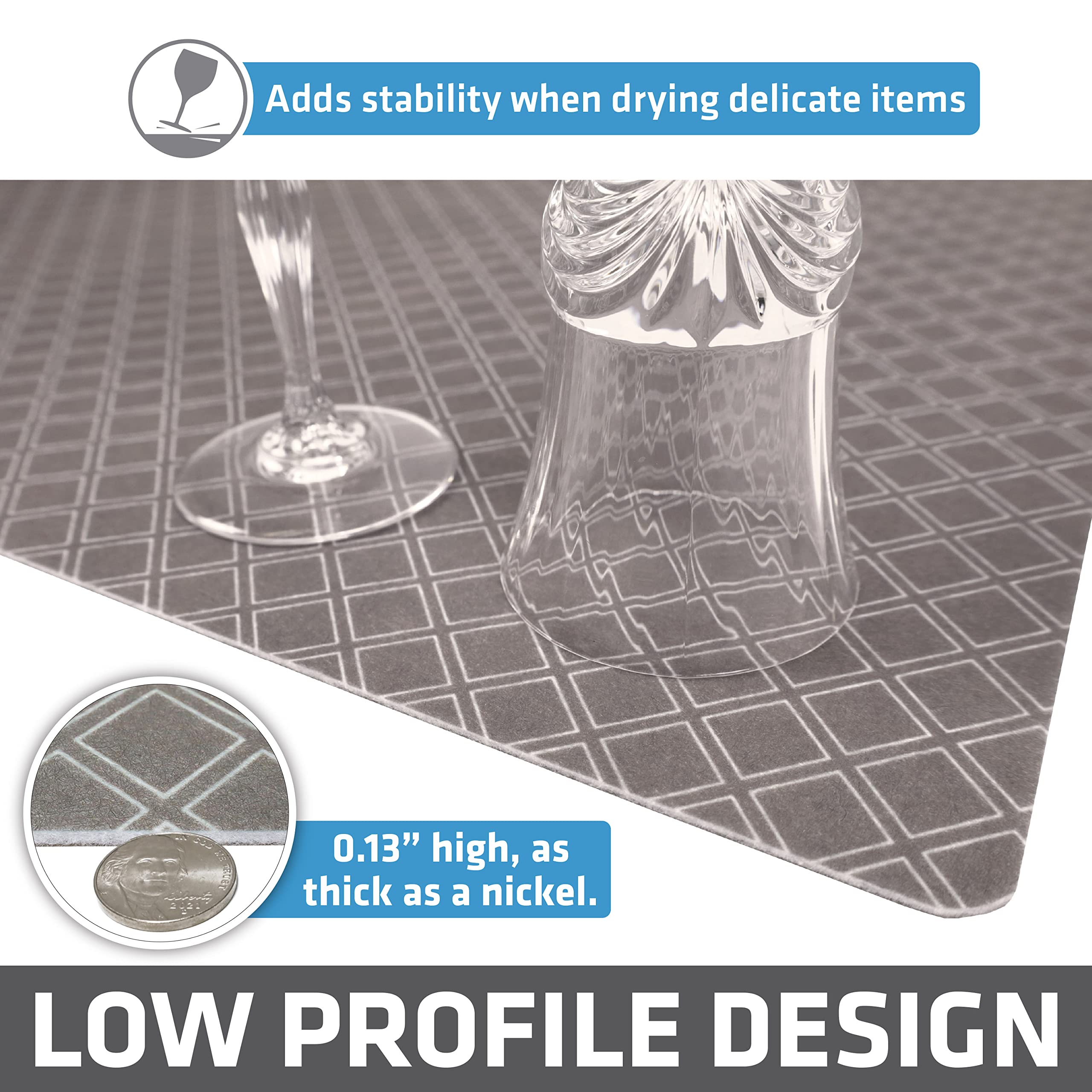 Drymate Jumbo XL cut-to-fit edge demonstrates versatile countertop coverage.