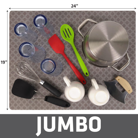 Drymate Jumbo XL under dish rack setup shows slip-resistant stability.