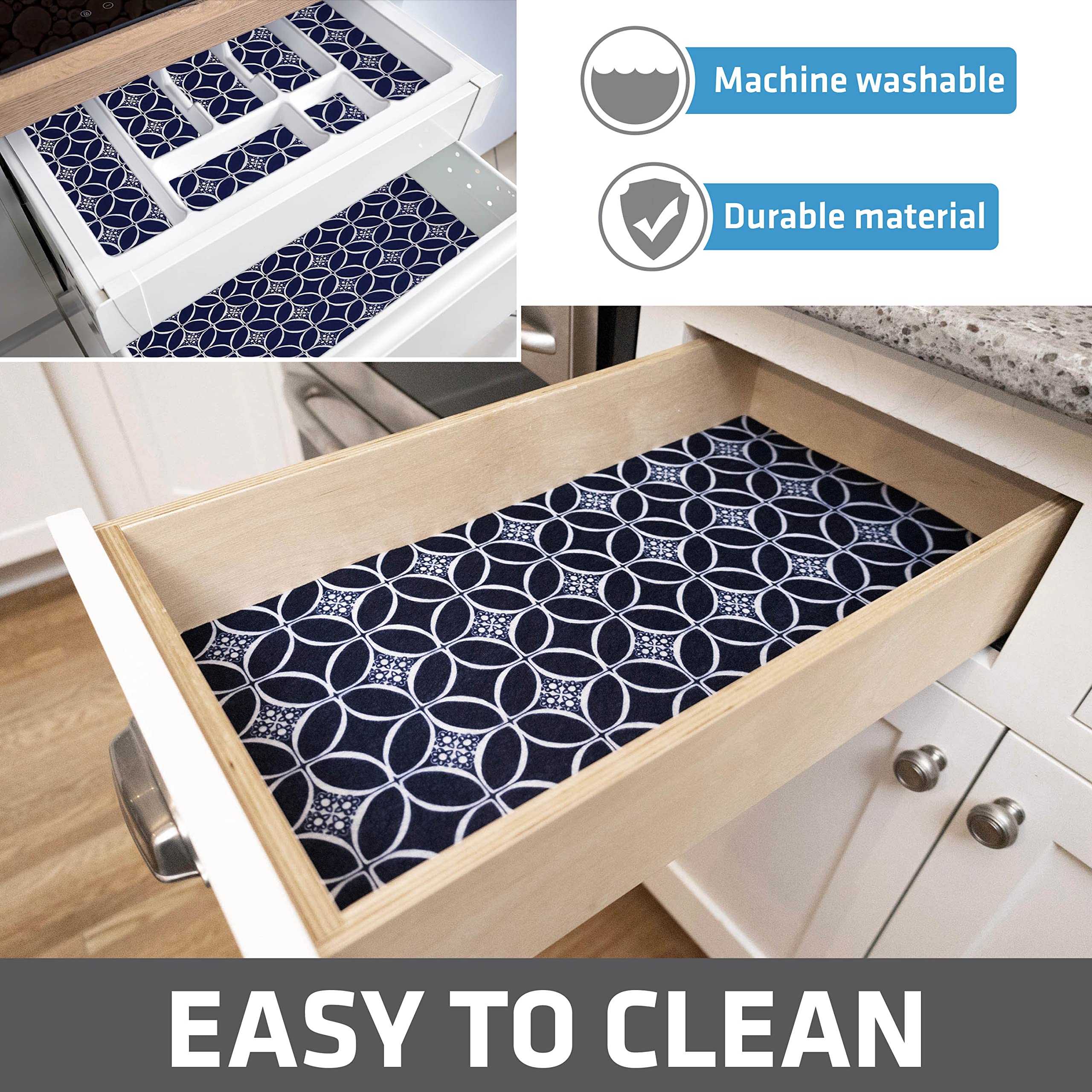 Machine-washable liner designed for easy care and long-lasting use.