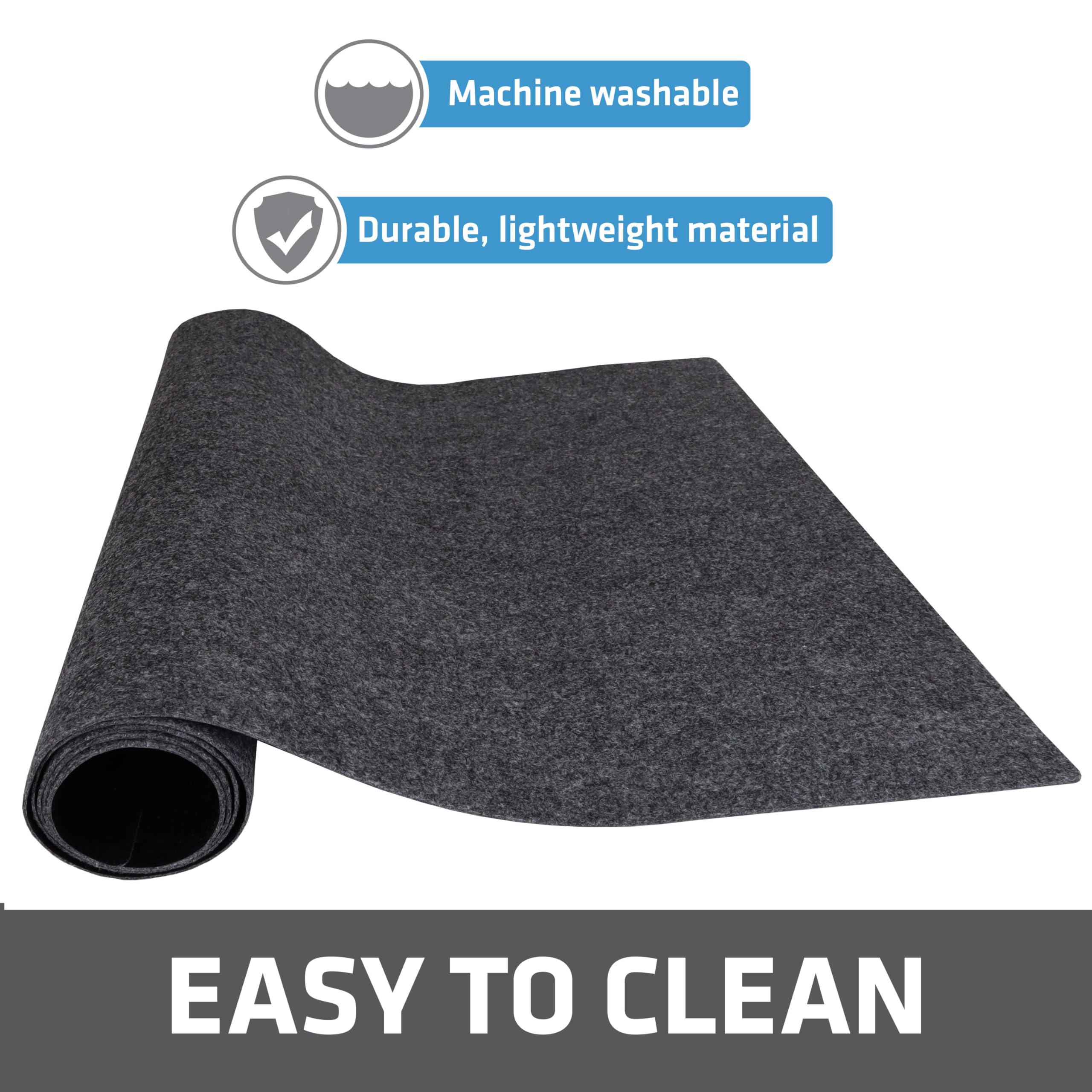 USA-made Drymate under-sink mat, lightweight and durable in charcoal.