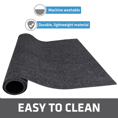 Drymate under-sink mat is machine washable for easy cleaning.