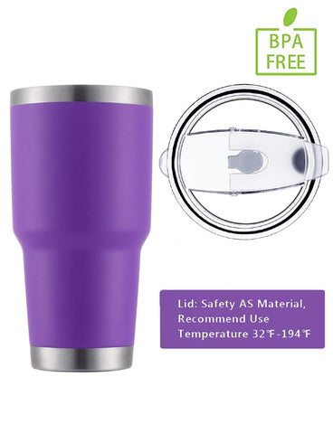 DS 30oz purple tumbler double-wall design for sweat-free grip.