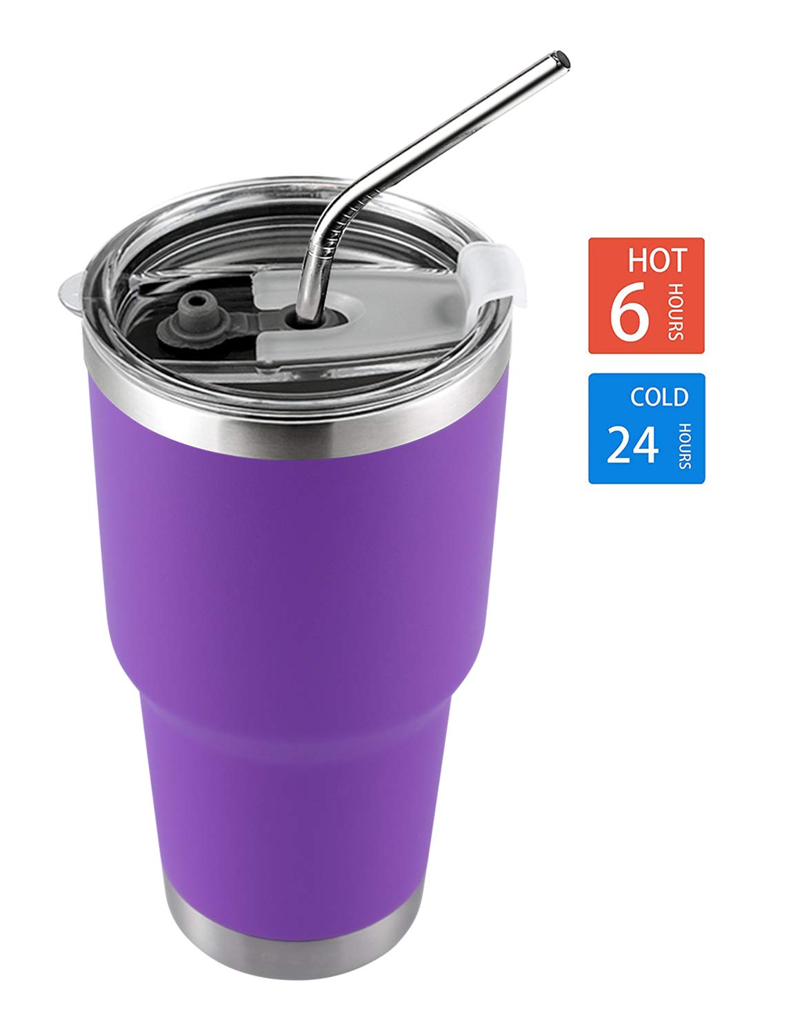 DS purple tumbler splash-proof lid keeps surfaces clean.