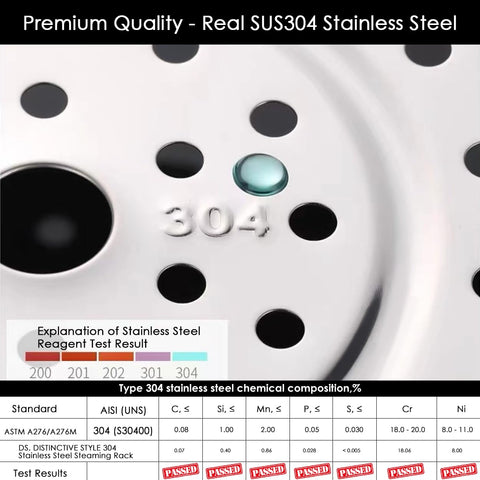DS. DISTINCTIVE STYLE steamer rack with removable legs for elevated steaming
