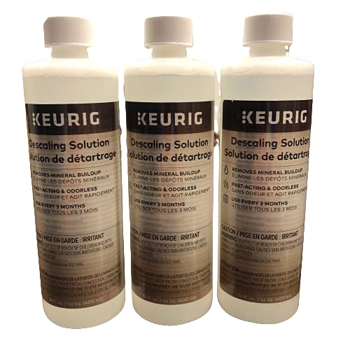 DSB Keurig descaling solution bottle for Classic/1.0 and 2.0 brewers helps remove mineral buildup.