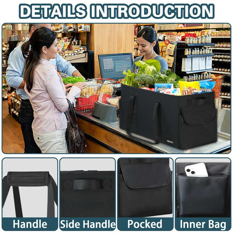 DSDCDJ tote folds flat for compact storage when not in use.