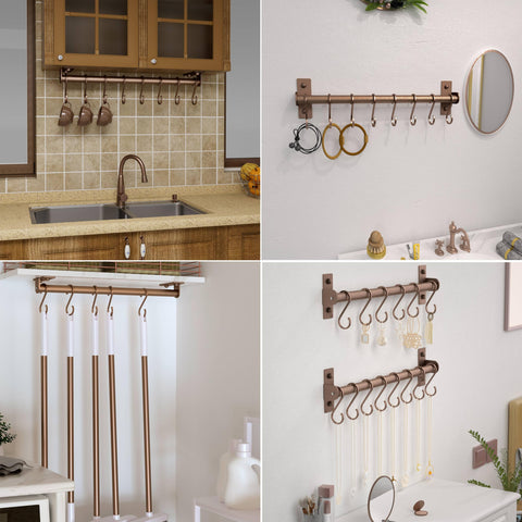 Dseap hooks hold spoons and mugs, saving counter space