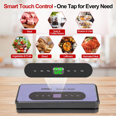 DSkiley vacuum sealer digital display shows countdown guide.