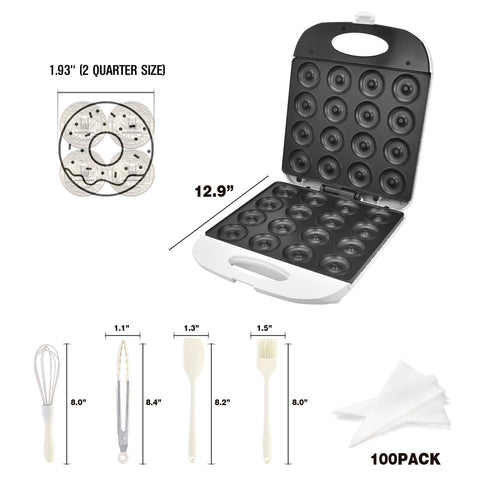 DSP All-in-One 2-Inch Mini Donut Maker non-stick coating simplifies cleaning