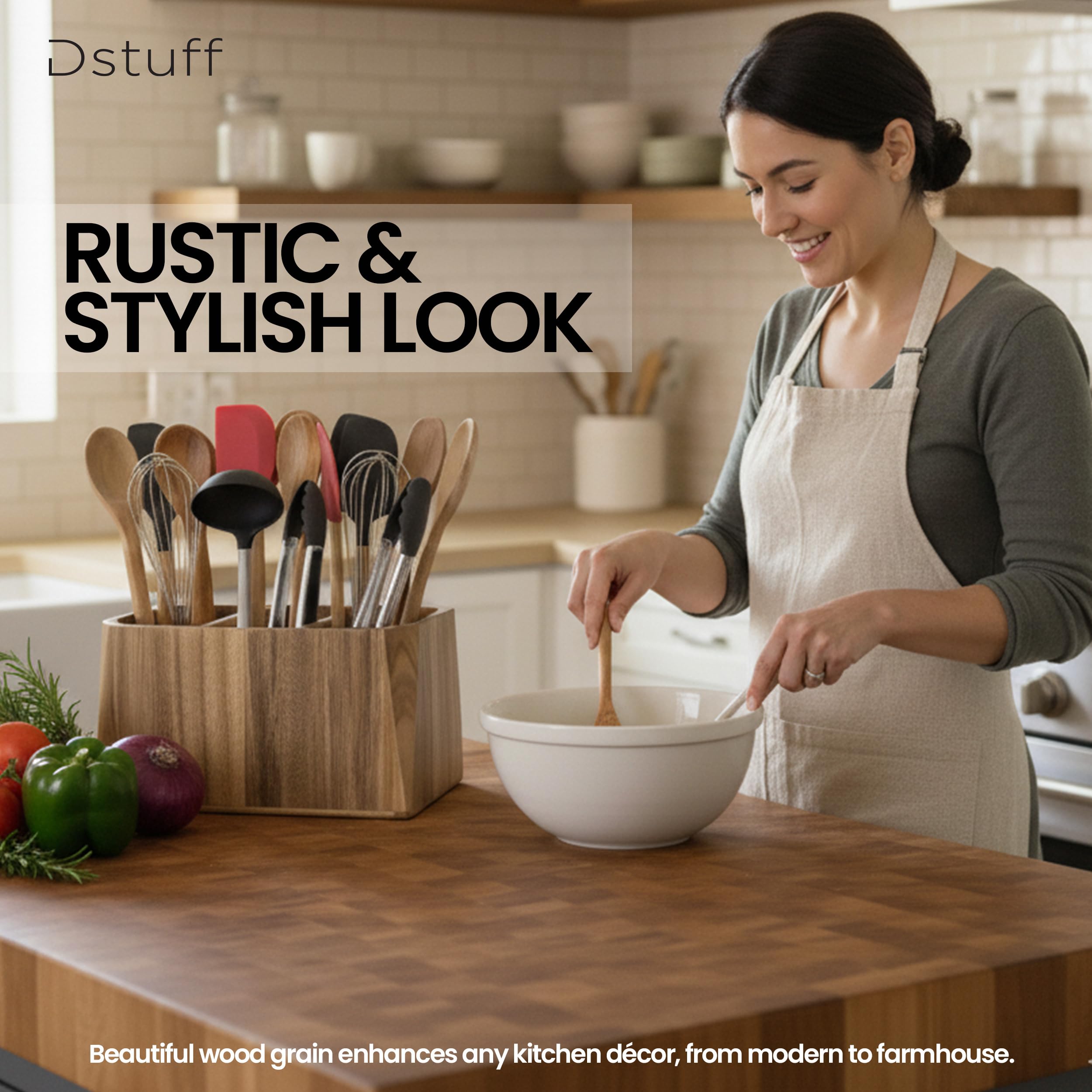 Dstuff acacia wood grain highlights natural warmth and long-lasting durability.