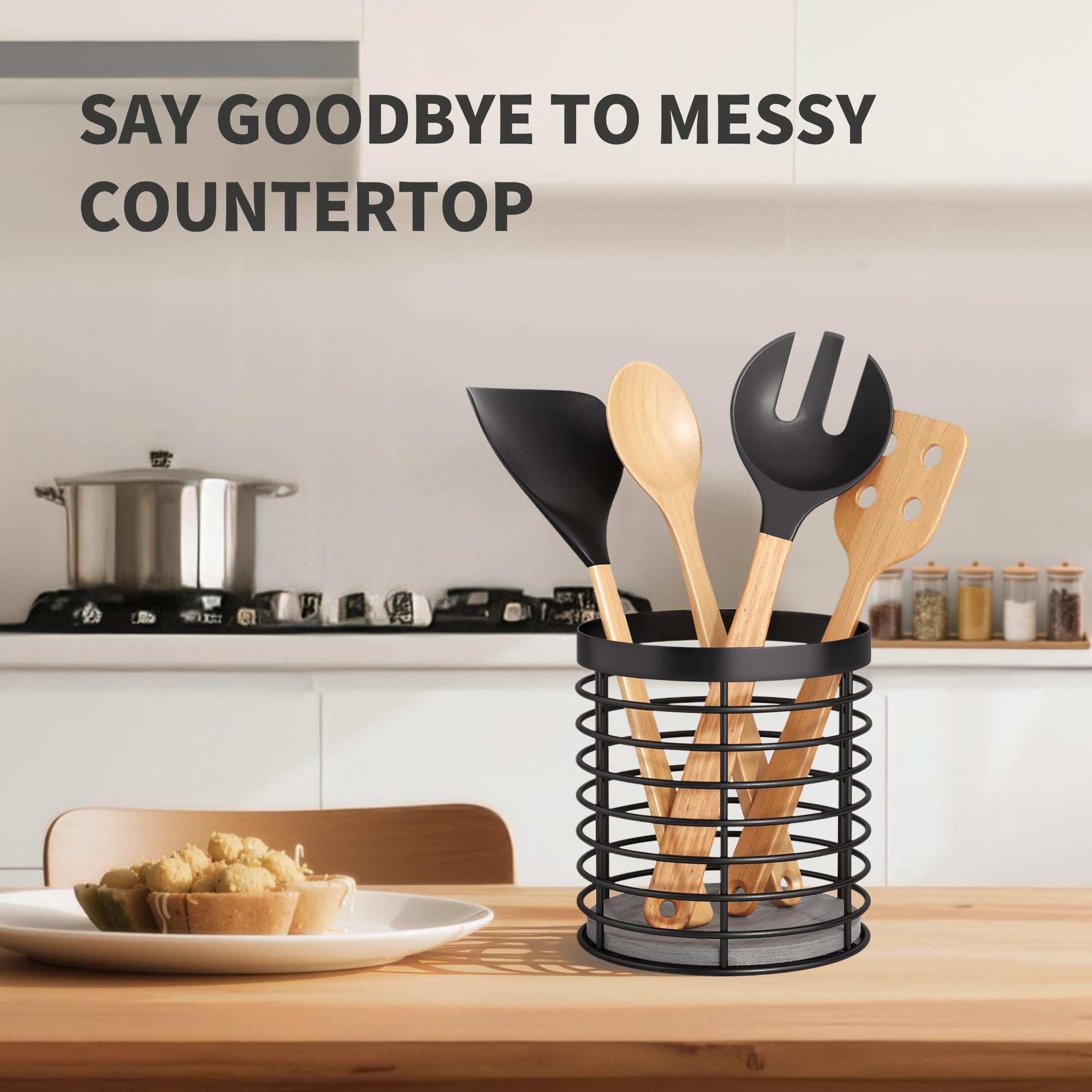 DTONIMA Utensil Holder matte-black finish complements modern kitchens