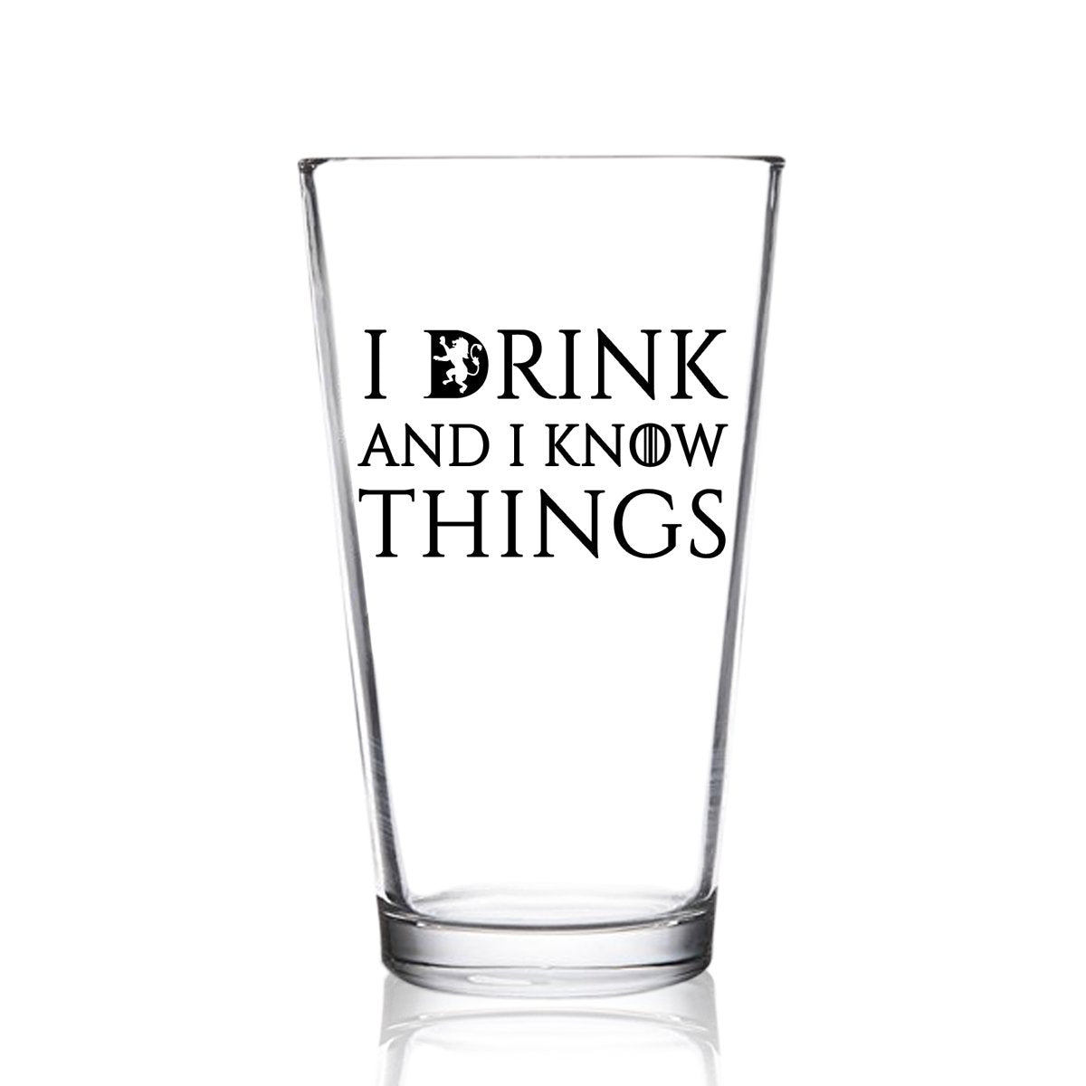 Close-up of the quote on DU VINO glass for GOT fans and gatherings