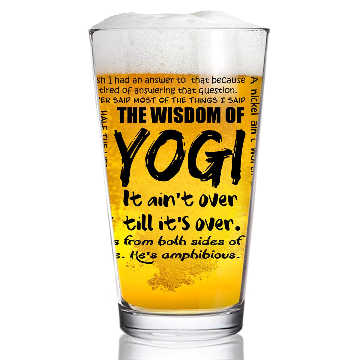 DU VINO Yogi-isms pint glass with 16oz capacity for a confident pour