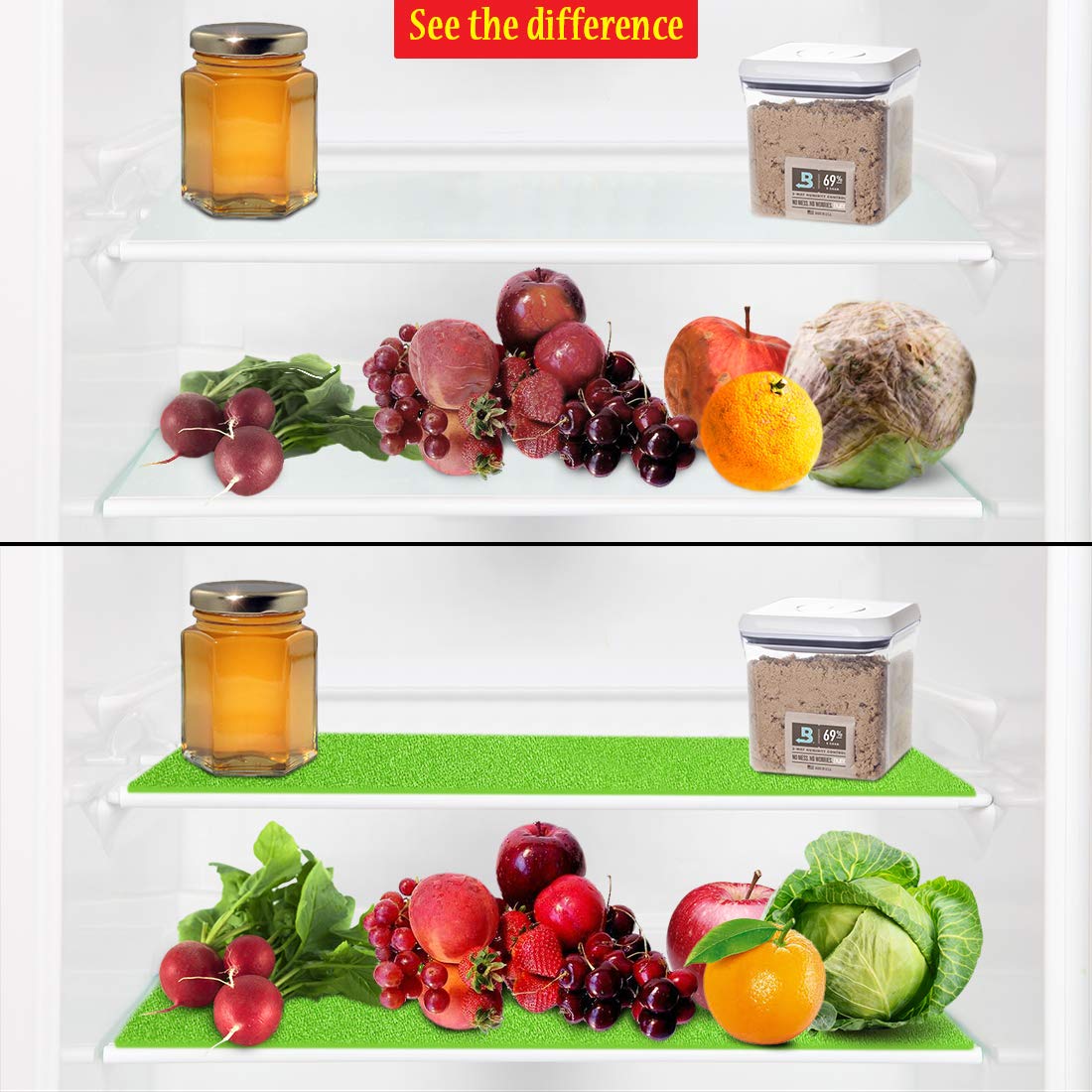 Dualplex produce-life-extender liner cushions produce to reduce bruising in the drawer.