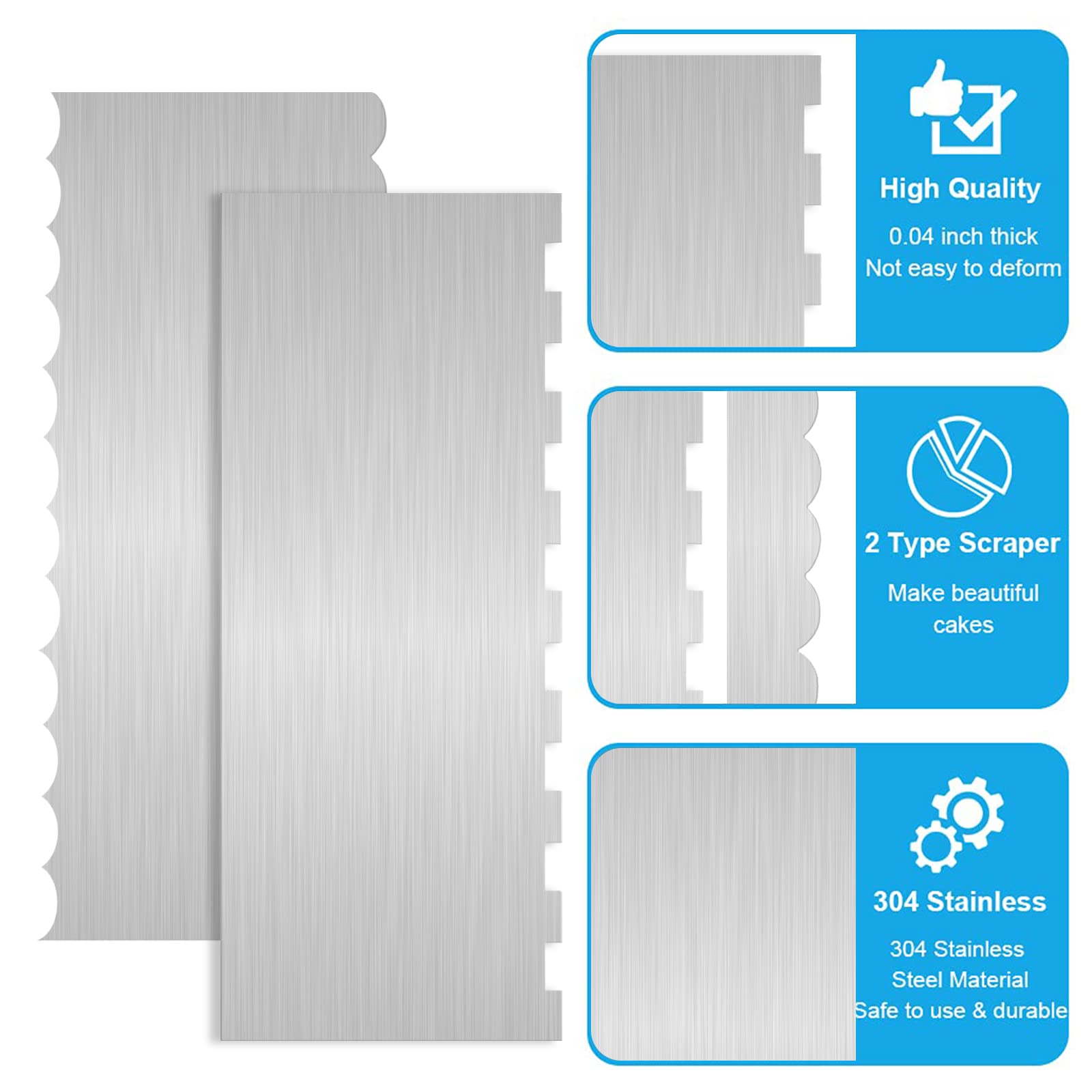 Dualshine double-sided patterned comb for versatile decorating.
