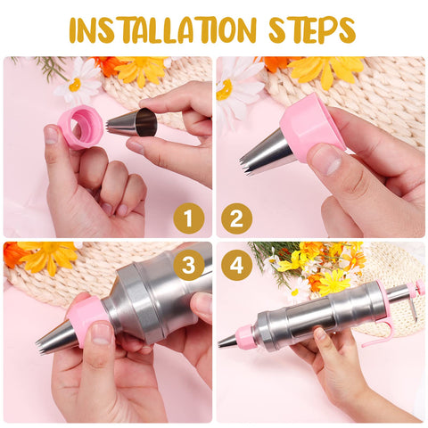 Dualshine icing syringe kit allows controlled, mess-free frosting.