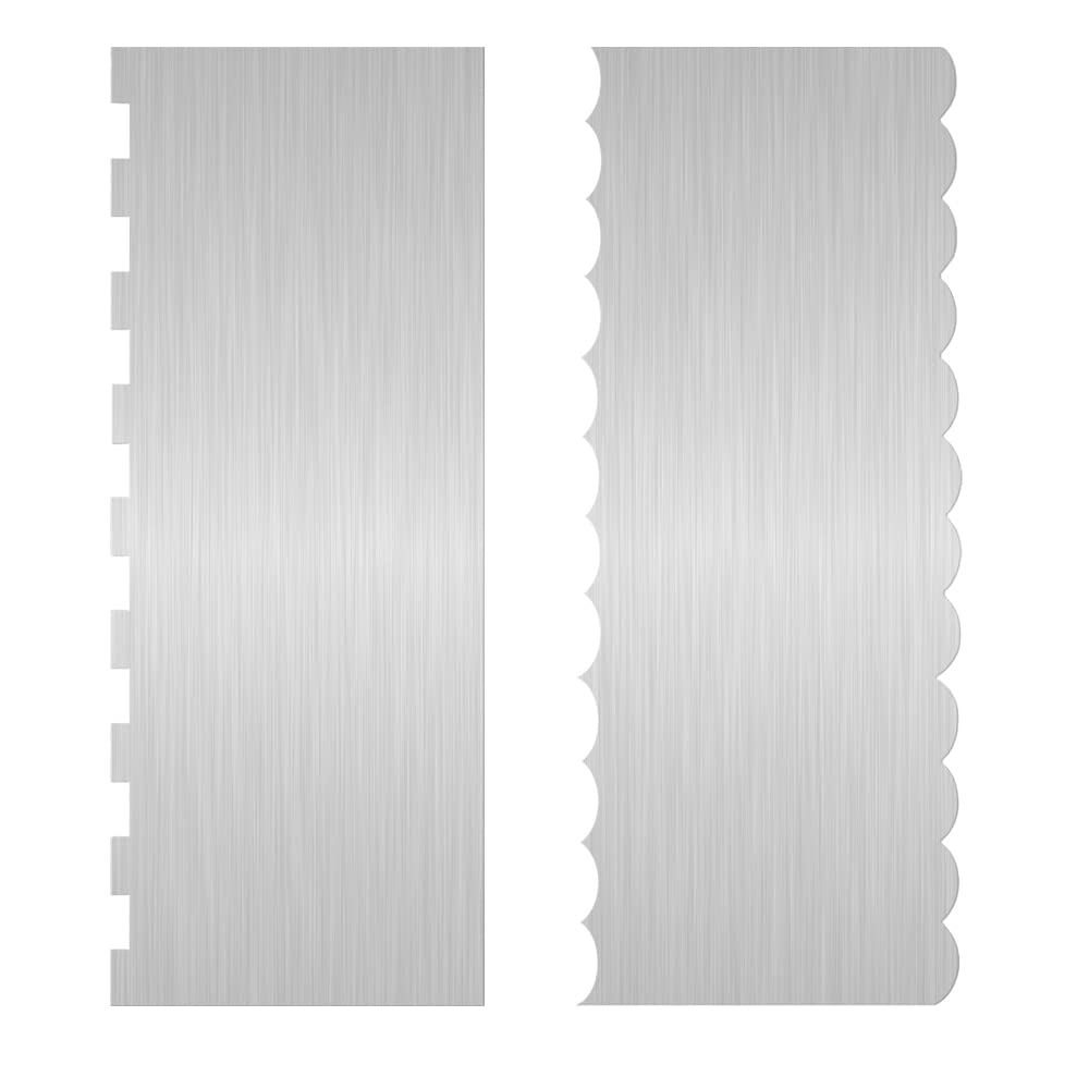 Dualshine jagged edge cake scraper for textured side designs.
