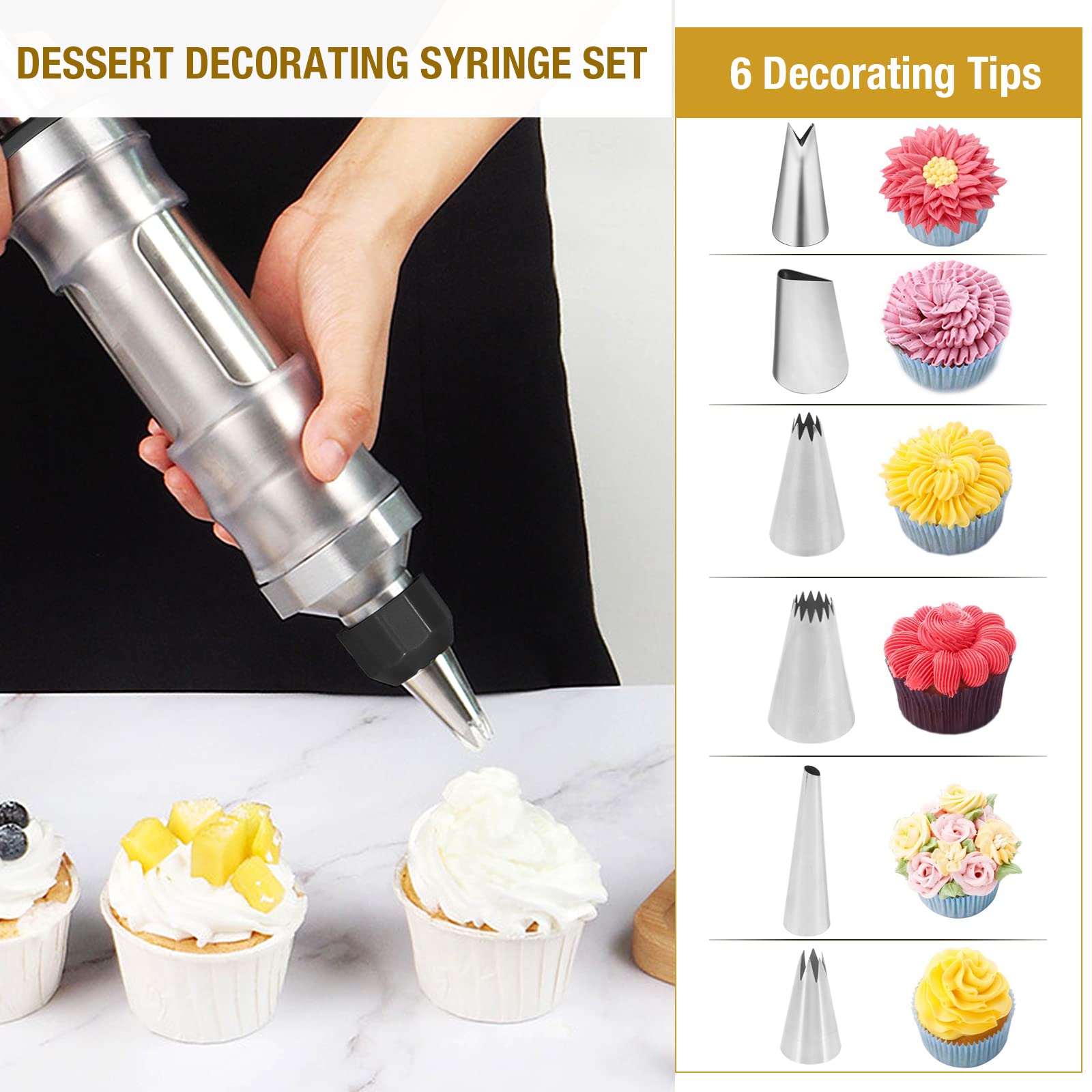 Dualshine stainless steel piping nozzles for clean frosting patterns