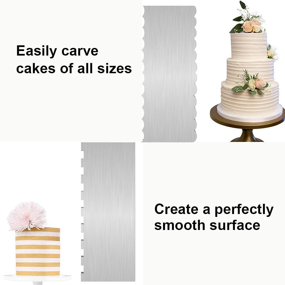Dualshine wave-pattern cake scraper for elegant cake detailing.