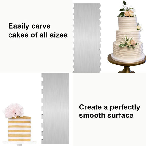 Dualshine wave-pattern cake scraper for elegant cake detailing.