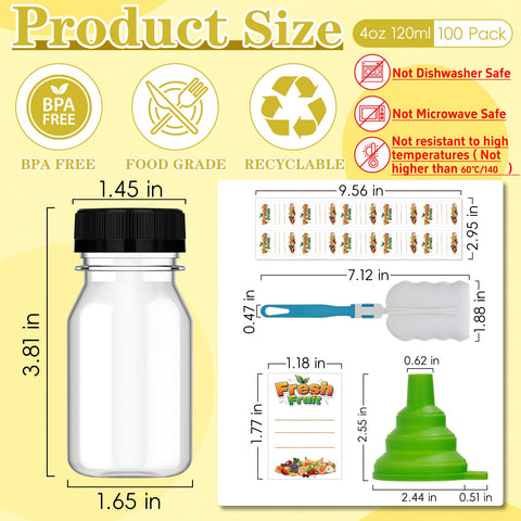 Dualshine wide-mouth bottle 4 oz, easy pour and quick fill for homemade drinks.