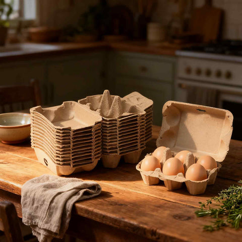 Dubtnion egg carton blank top allows labeling and dating.