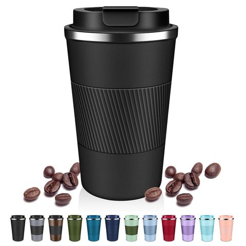 DUBUXW insulated tumbler 12oz with flip lid for spill-free on-the-go coffee