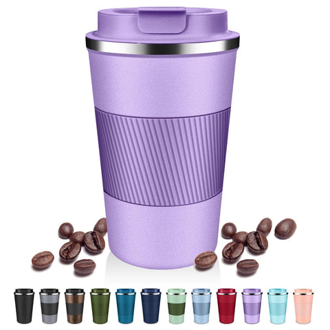 DUBUXW 12oz insulated tumbler front view shows leak-proof, on-the-go performance