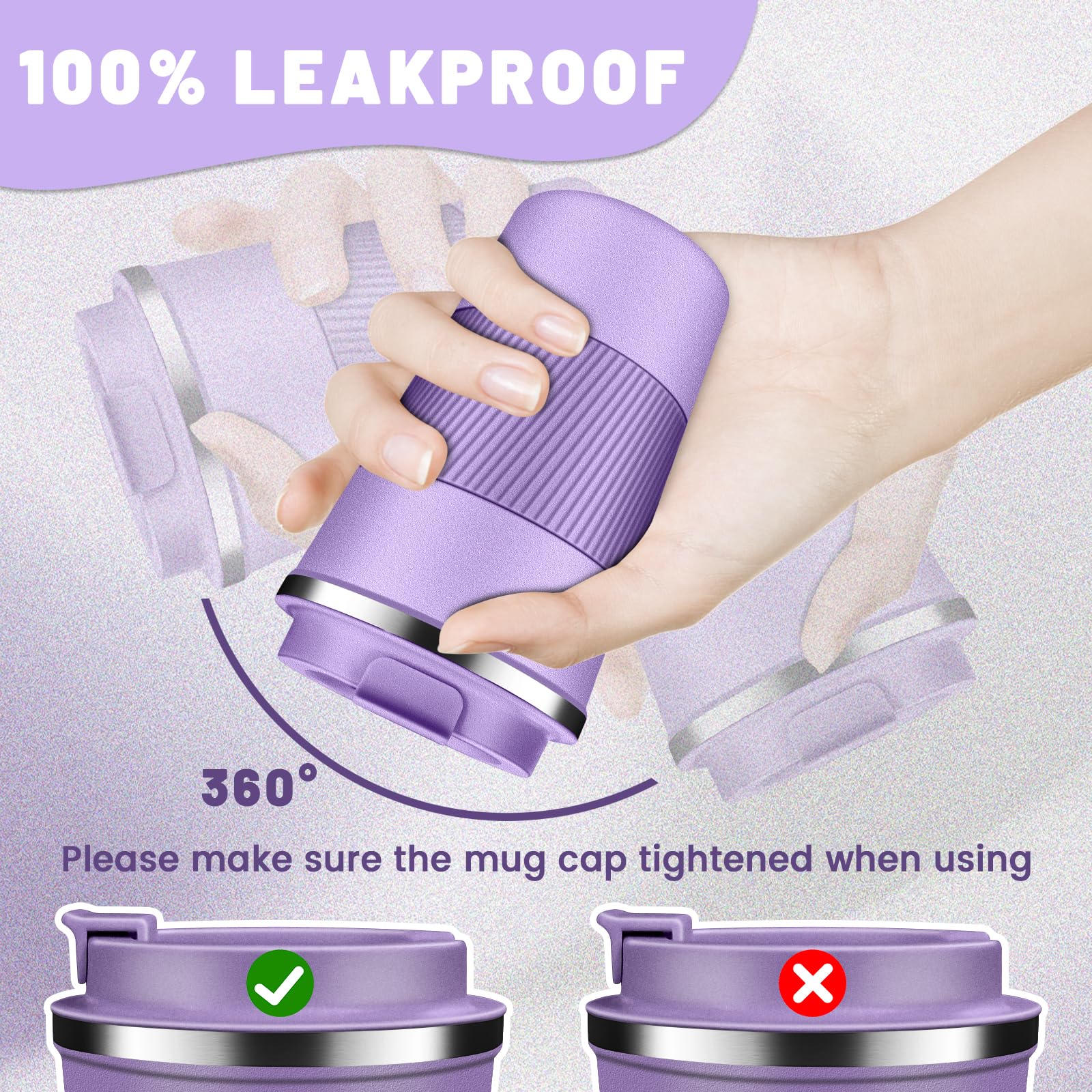 DUBUXW 12oz side view emphasizing portable, car-cupholder friendly design