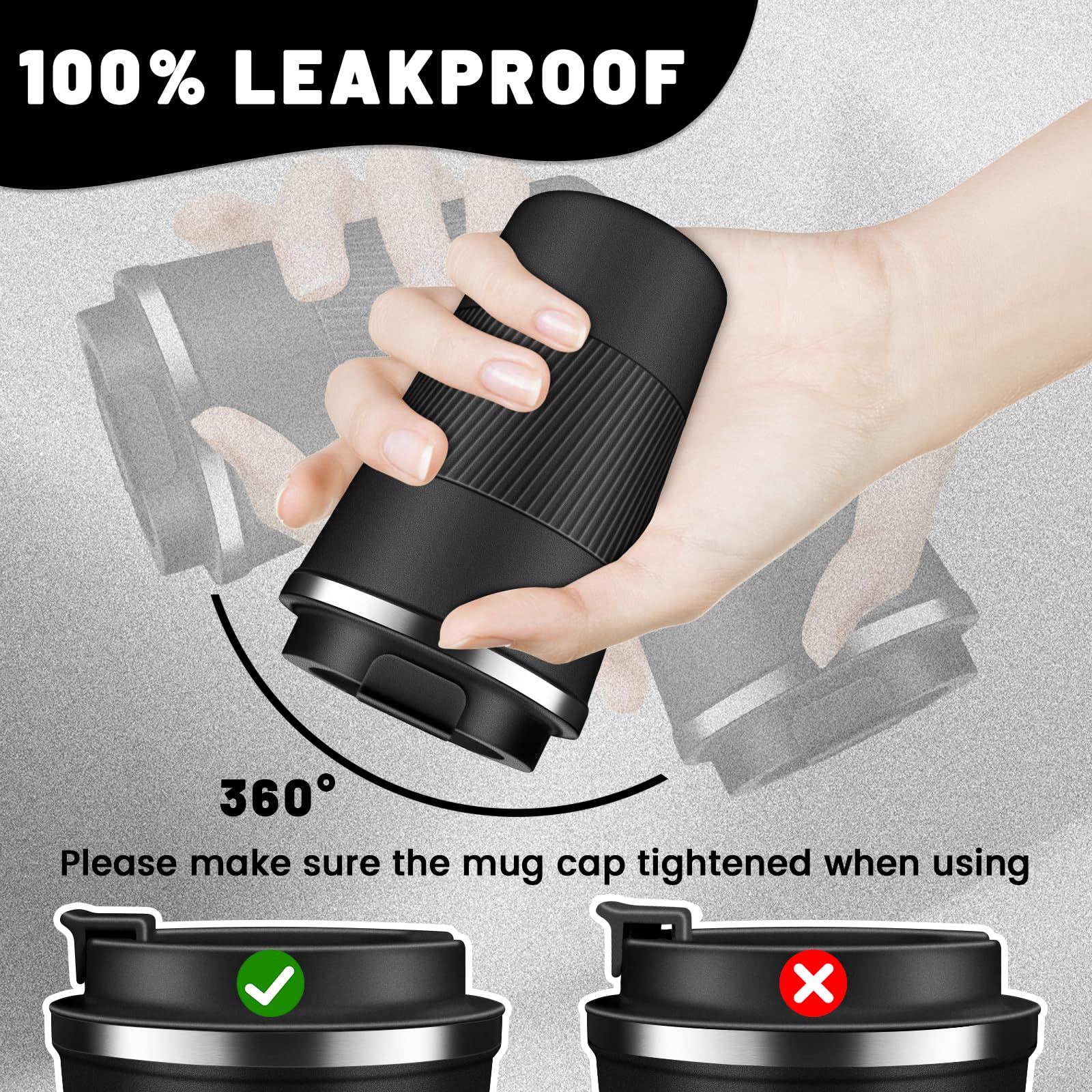 DUBUXW 17oz tumbler with flip lid in action for travel use