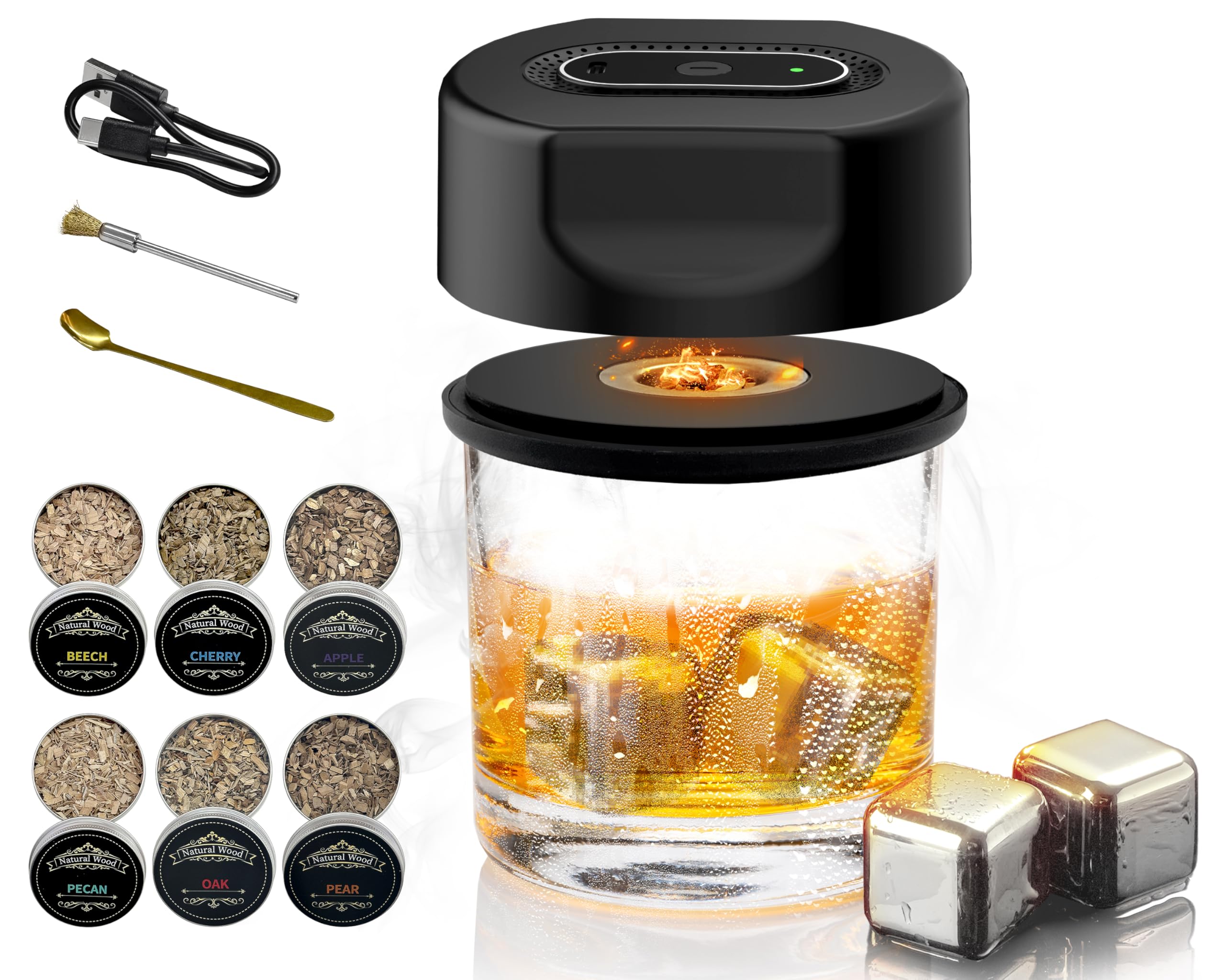 DUDNBPulaS electric whiskey smoker kit lighter for flameless flavor infusion.