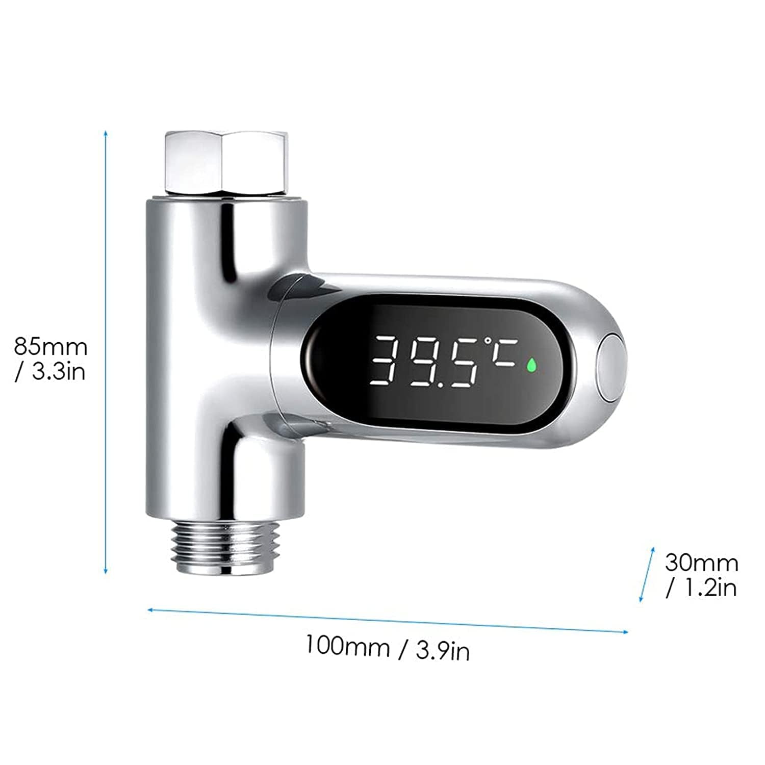 DUFFOBAN Shower Thermometer LED display shows real-time temperature for accurate readings