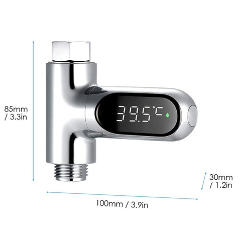 DUFFOBAN Shower Thermometer LED display shows real-time temperature for accurate readings