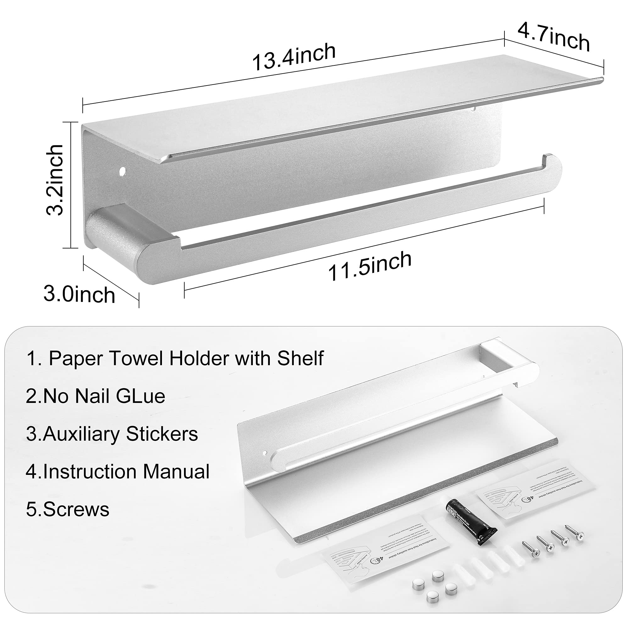 DUFU shelf extension holds small items beside towels for easy access