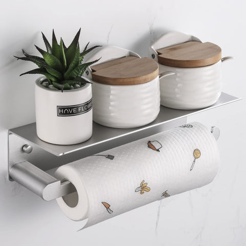 DUFU wall-mount paper towel holder installed in bathroom saves counter space