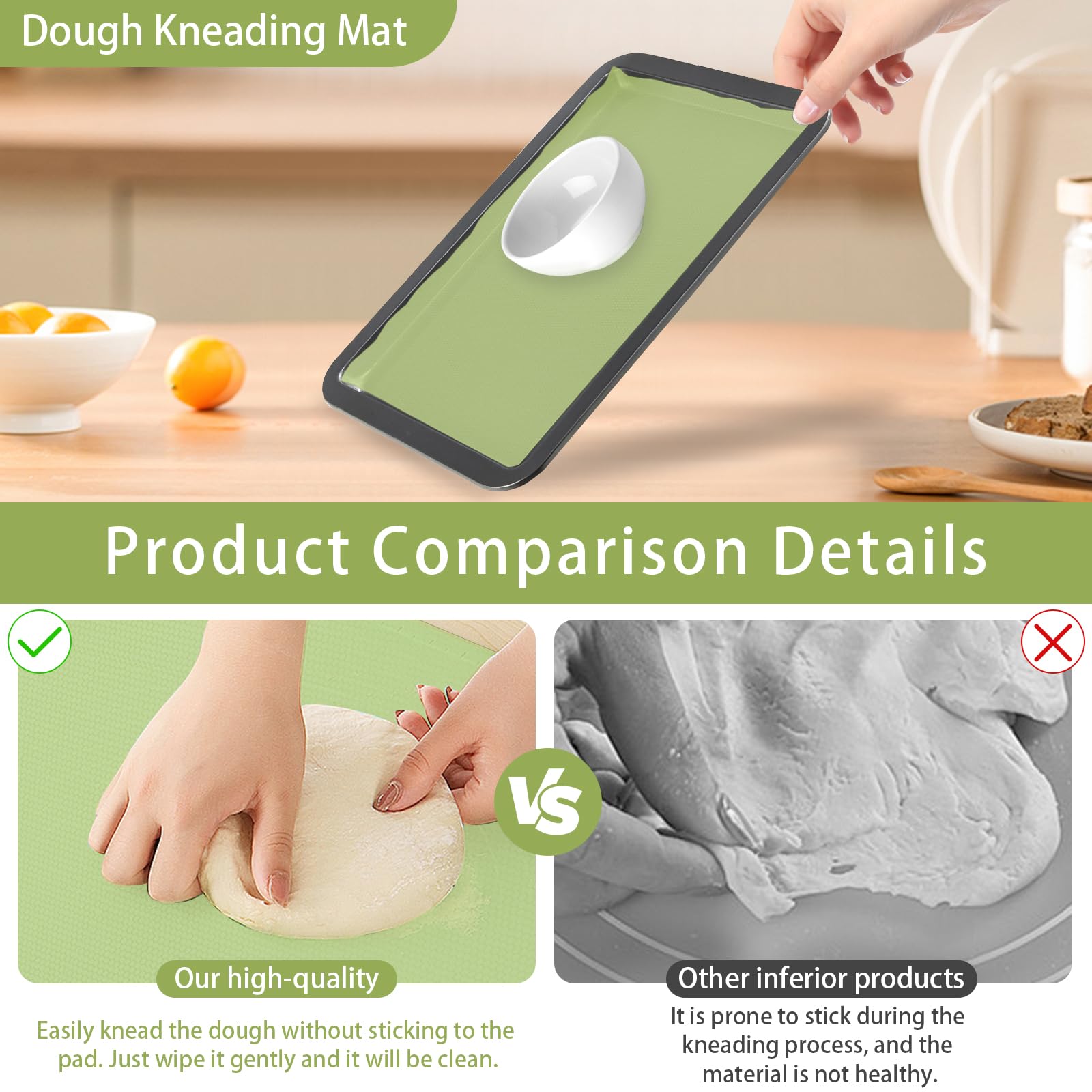 DUGYGA non-slip countertop mat keeps surfaces clean during prep.