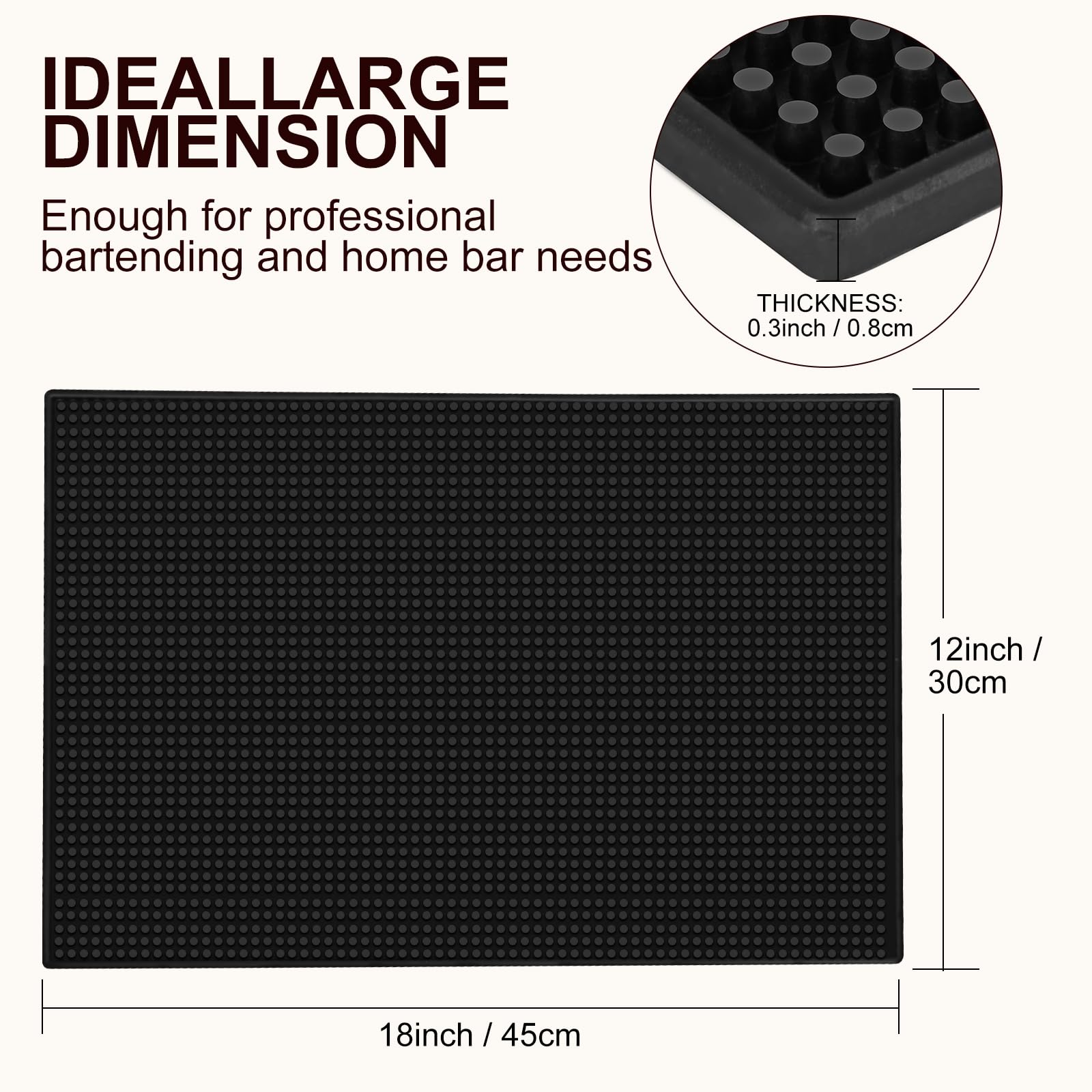 DUIBAOCHUN non-slip bar mat keeps drinks steady on any surface.