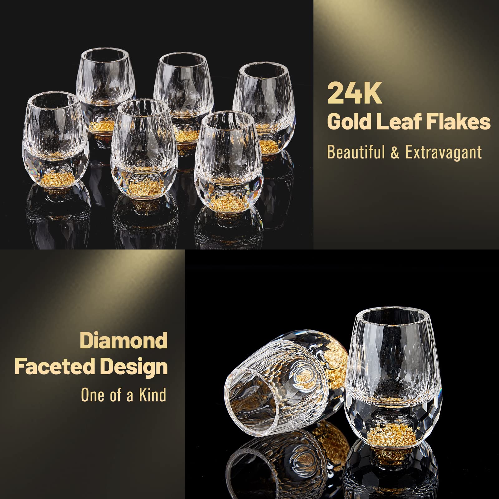 DUJUST 24K gold leaf accents elevate decor and gift-ready presentation.