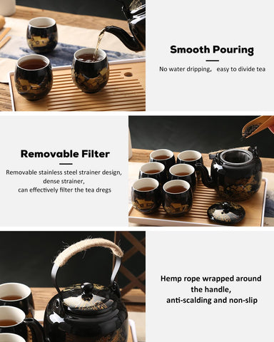 DUJUST tea tray keeps your setup neat and ready for service.