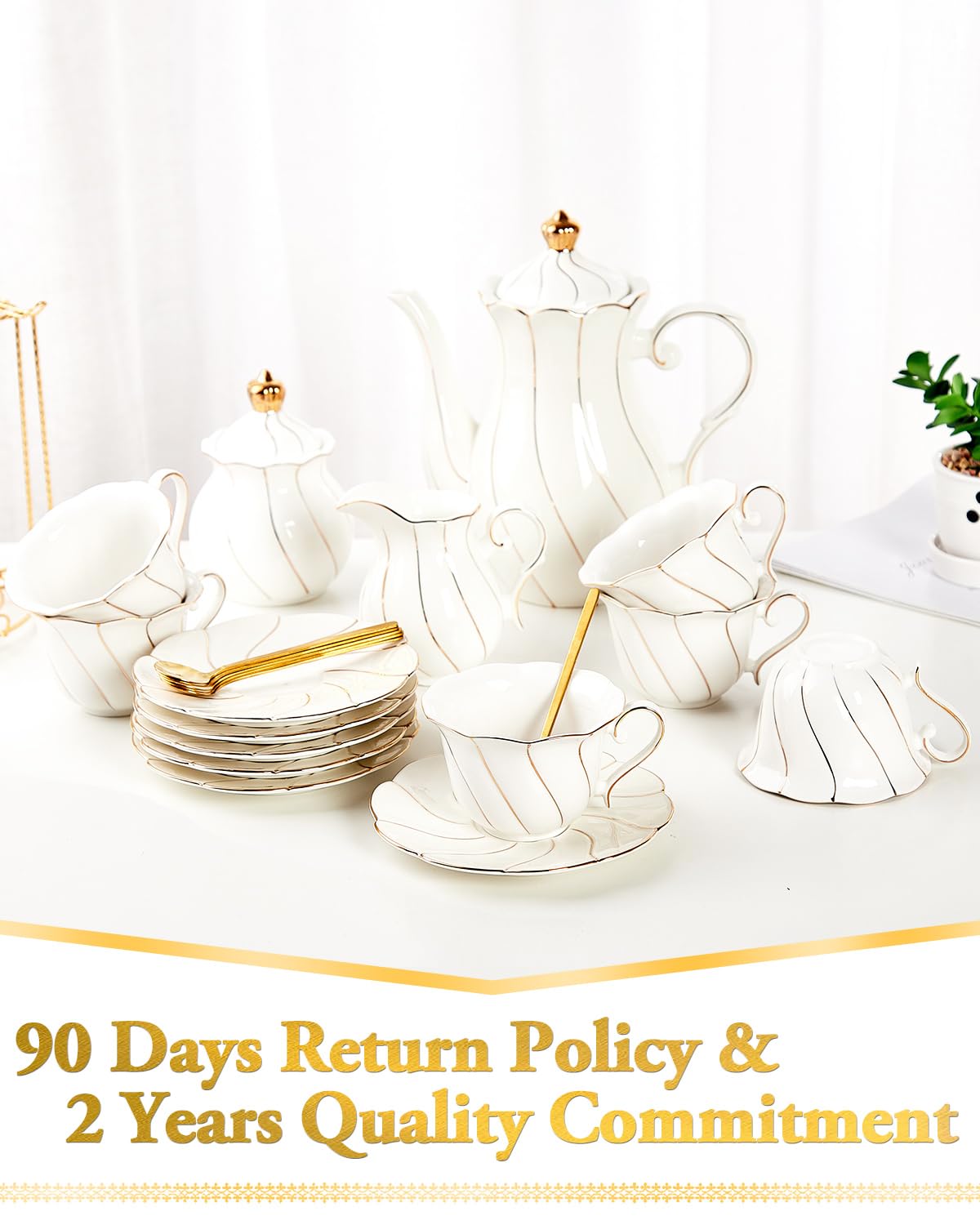 DUJUST tea set stand for organized serving and display.