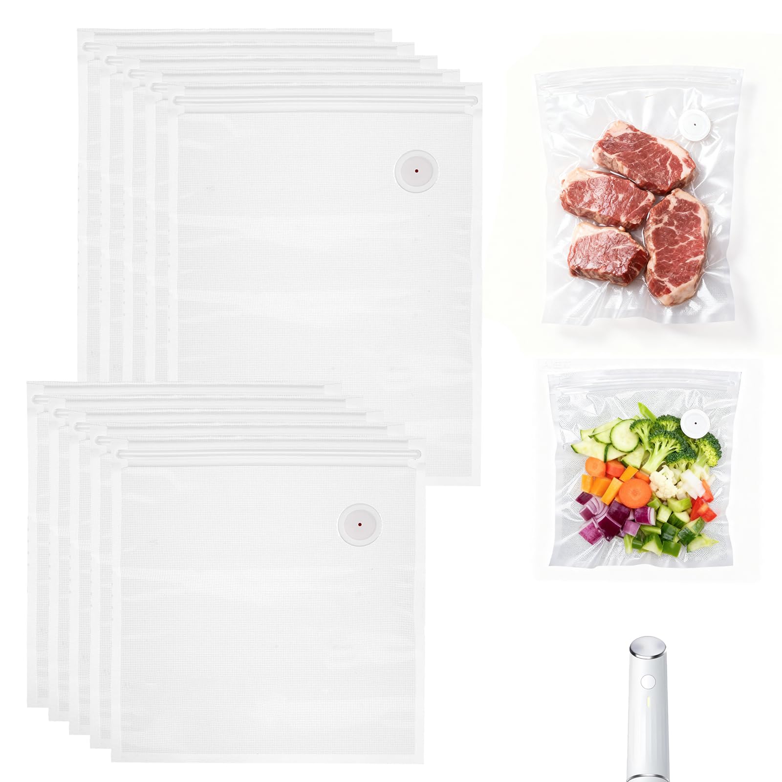 Dukrouk Chef Preserve compatible bags show compact seal for freshness.