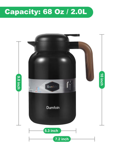 Dumfoin 2-liter capacity ideal for cafes and gatherings.
