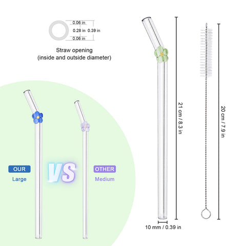 DUMING-IN cleaning brushes for glass straws, long-handled and easy to reach inside