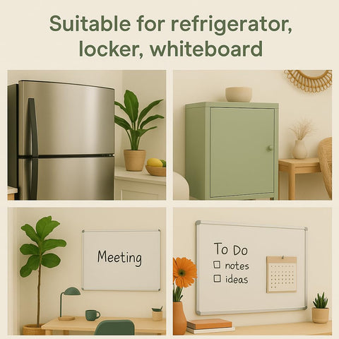 Dumpill mini vase magnets on an office whiteboard offer subtle seasonal accent