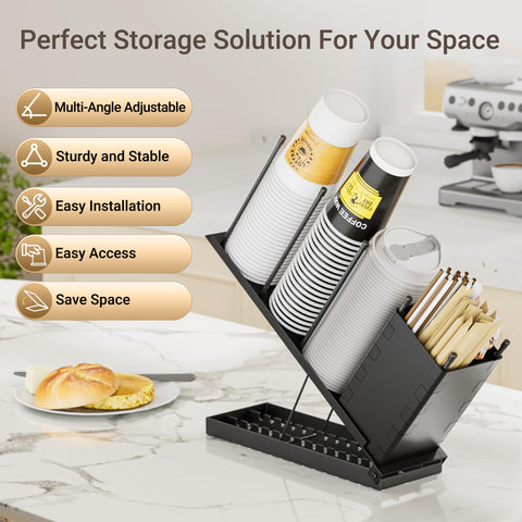 Dunatou sturdy matte metal construction offers durable countertop stability.