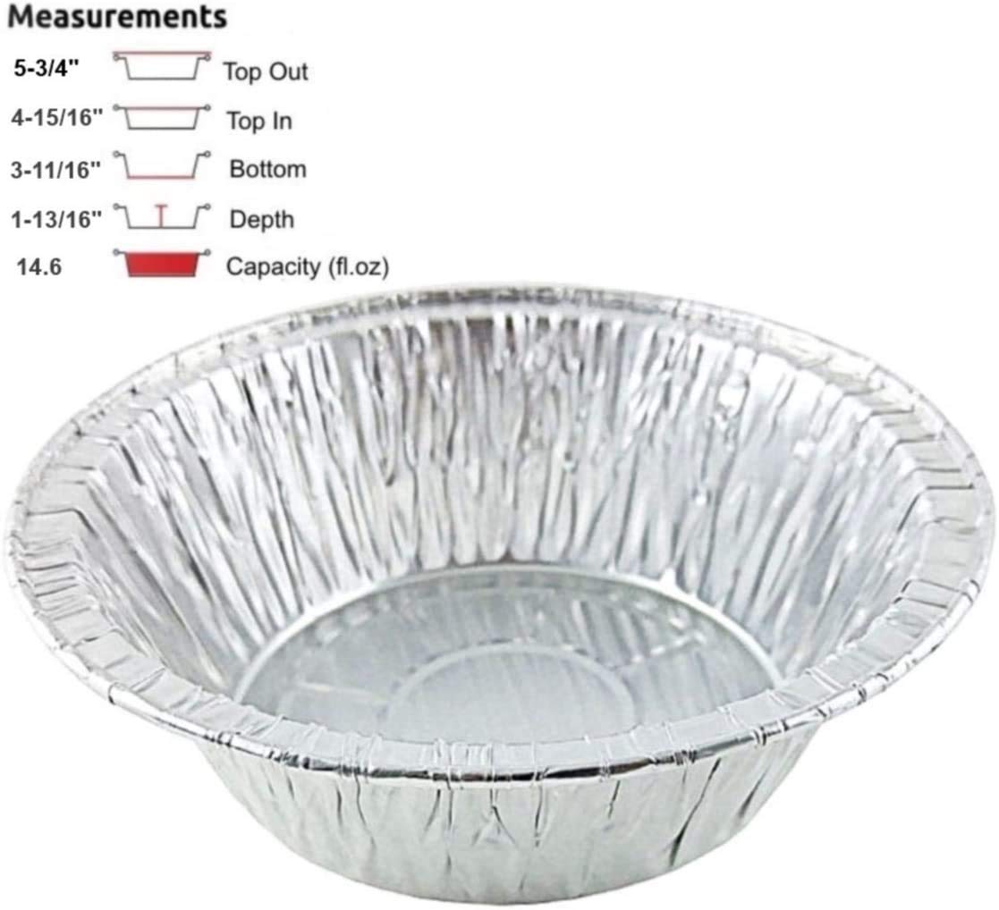 Durable Packaging pot pie pan, side view, deep 1-13/16 inch depth for generous fillings