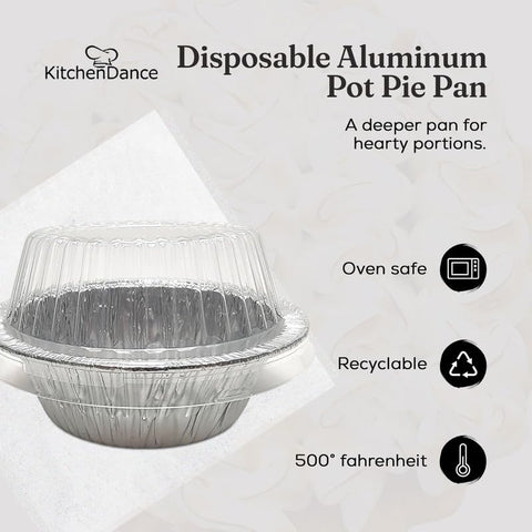 Durable Packaging pie pan side view in aluminum, sturdy for heavy fillings