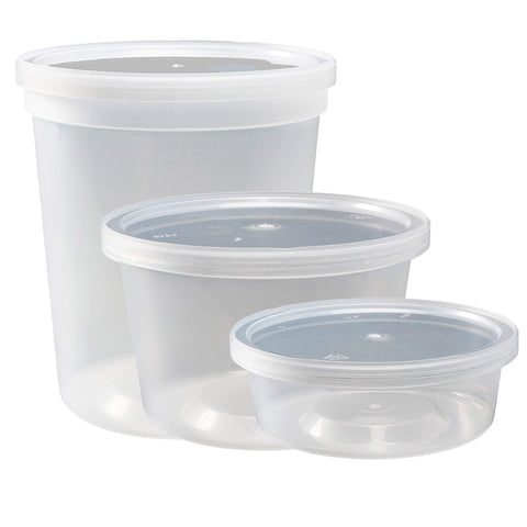 DuraHome 16oz round container ideal for sauces and salads on the go