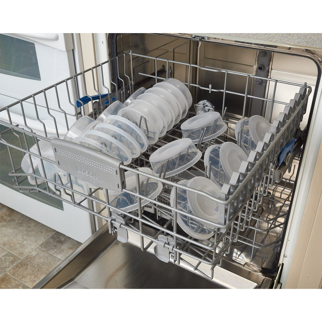 DuraHome dishwasher-safe lids and containers for quick cleanup.